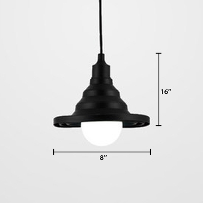 Black/White Conical Lighting Fixture Contemporary Silicone Single Light Pendant Lamp for Foyer