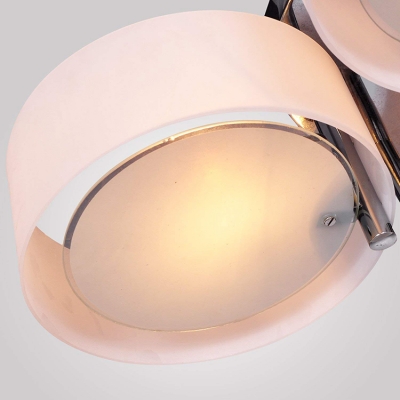 Drum Semi Flush Light Fixtures Modern Fashion Acrylic 5 Lights Semi Flush Chandelier in White