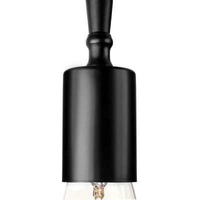 Industrial Vintage Semi-Flush Mount Ceiling Light in Black, Triple Light