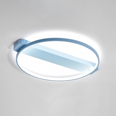 Metallic Halo Ring LED Ceiling Fixture Minimalist Nordic Style Sitting Room Flush Mount Lighting