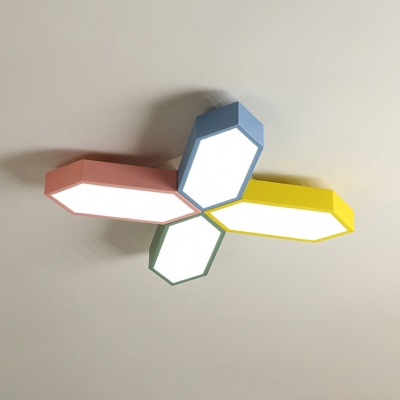 Multicolored Crossed Lines Flush Light Acrylic Decoration LED Ceiling Fixture for Children Bedroom
