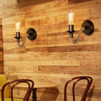 Real Simple Industrial Rope LED Wall Sconce