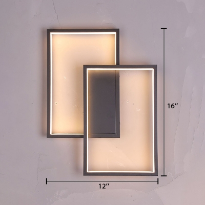 Rectangular Lighting Fixture Modernism Plastic LED Wall Light Sconce in Warm/White