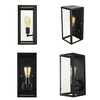 Vintage Black 6'' Wide Outdoor LED Wall Sconce with Clear Glass Shade