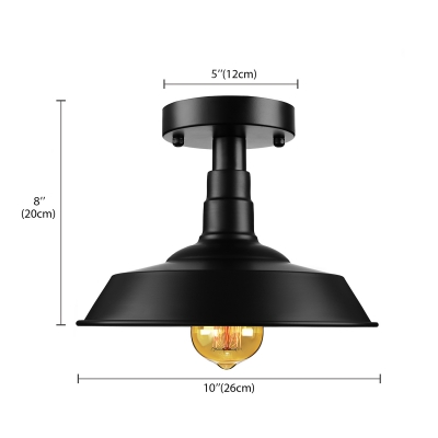 1 Light Semi-Flush Ceiling Fixture in Black