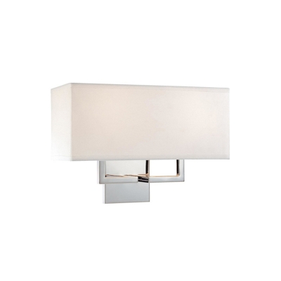 2 Heads Armed Wall Lamp with White Fabric Shade Modernism Sconce Light for Staircase