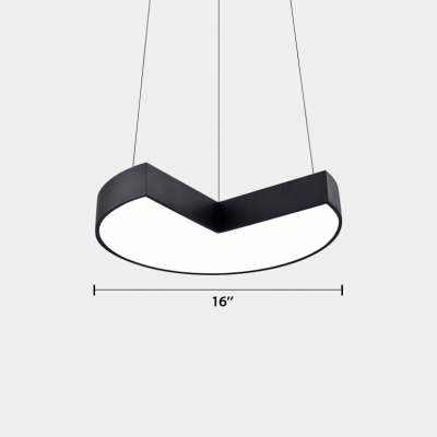 Acrylic Geometry Shade LED Hanging Chandelier Matte Black Finish 16
