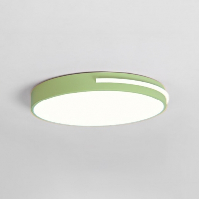 Acrylic Round LED Flush Light Modernism Living Room Ceiling Fixture in Blue/Green/Pink/Yellow