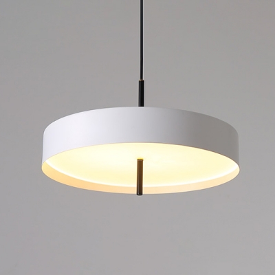 Acrylic Round LED Hanging Light Simple Length Adjustable Pendant Light in White