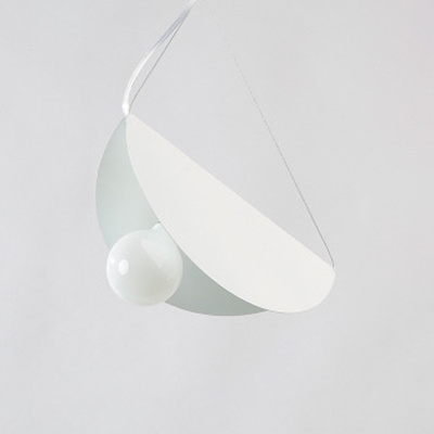 Bounce Pendant Light Stylish Designers Style Hanging Light in White with Metal Veneer