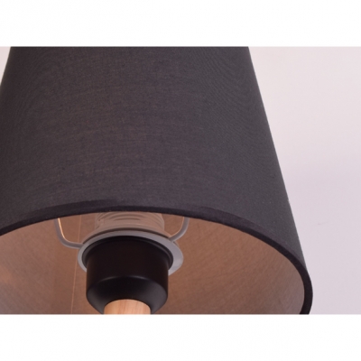 Fabric Shade Tapered Wall Mount Light Simple Modern Single Light Wall Lamp in Black for Bedside