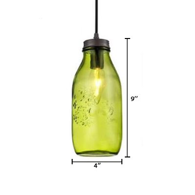 Industrial Hanging Pendant Light in Multicolor, Mason Jar