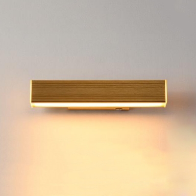 Rotatable 1 Head Linear Sconce Light Minimalist Aluminum LED Lighting Fixture in Gold for Bedside