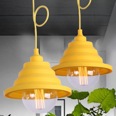 Silicone Cone Suspension Light Colorful Stylish Kindergarten 1 Head Hanging Light fixtures