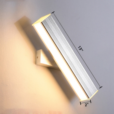 Silver Linear LED Wall Sconce Modern Simple Rotatable Aluminum Wall Mount Fixture for Corridor