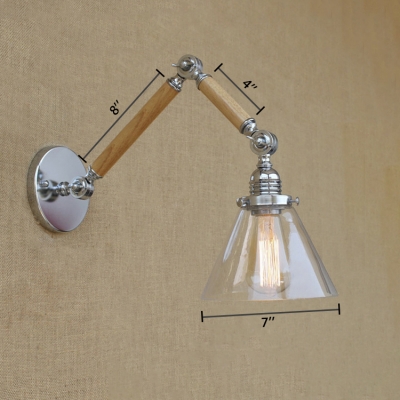 Transitional Style Industrial Lodge Adjustable One Light Sconce with 7.28