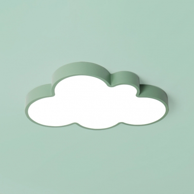 Children Bedroom Cloud Flush Light Modern Acrylic LED Flush Ceiling Light in Blue/Green/Pink/Yellow