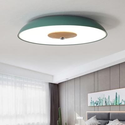 Dome LED Flush Light Fixture Modern Gray/Green Acrylic Ceiling Flush Mount for Children Bedroom