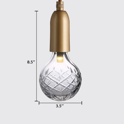 Gold Finish G9 Glass Pendant Post Modern Style One-Light Mini Hanging Lamp