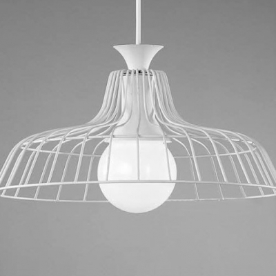Industrial Hanging Light with Barn Style Shade 1 Light in Black or White
