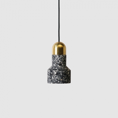 LED Pendant Light Modern Architectural Stone Suspended Light in Black for Bedside Bar