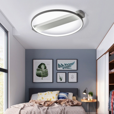 Metallic Halo Ring LED Ceiling Fixture Minimalist Nordic Style Sitting Room Flush Mount Lighting