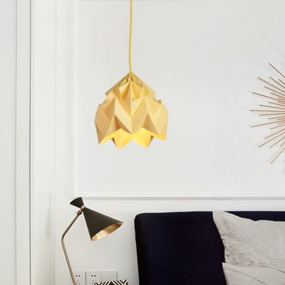 Modern Colorful Origami Drop Light Paper Single Light Ceiling Pendant Light for Kids