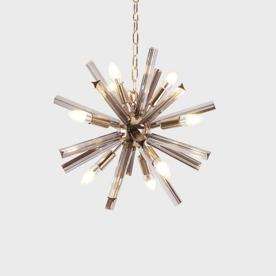 Multi Light Sputnik Drop Light Stylish Modern Smoke Glass Decorative Lighting Fixture