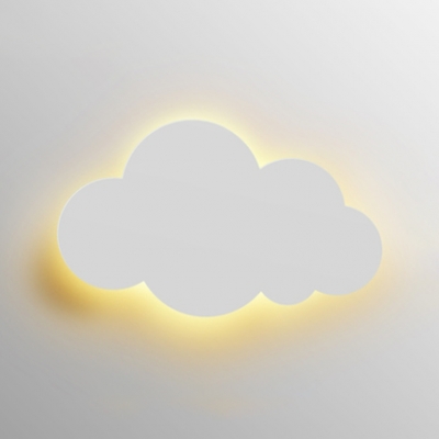 Plastic LED Wall Light Sconce with Cloud Nordic Style White Wall Lighting for Nursing Room