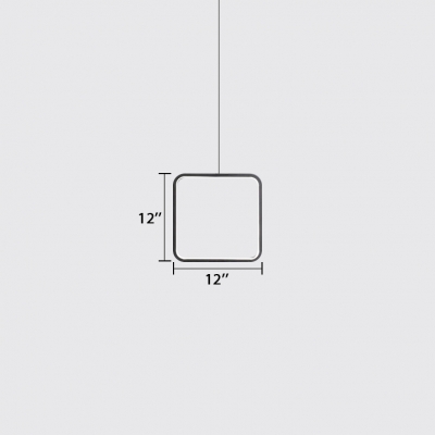 Silica Gel Geometric LED Pendant Light Modern 1 Light Drop Ceiling Light in Black/White 12