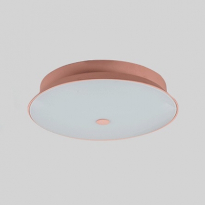 Tapered LED Flush Light Fixture with Acrylic Shade Pink/Yellow Art Deco Ceiling Fixture for Restaurant