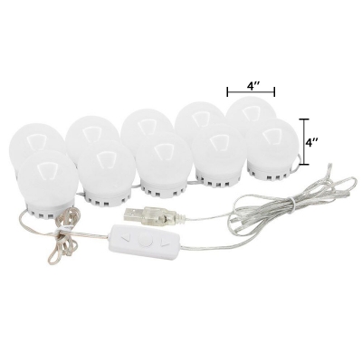 Third Gear Ball Vanity Mirror Light USB Powered Light 10 Bulbs Makeup Lighting Fixture