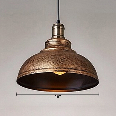 Vintage Pendant Light in Barn Style with  Metal Shade