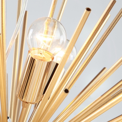 Brass Sputnik Hanging Light Modern Fashion Metal 9 Heads Chandelier Lamp for Restaurant