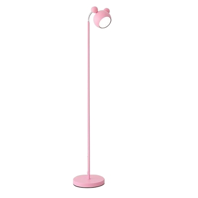 Cartoon Mouse 1 Head Floor Lamp Modern Design Blue/Pink/Yellow Metal Floor Light for Study Room