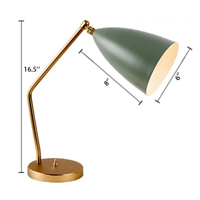 Cone Shade Table Light Simplicity Concise Metal 1 Light Reading Lamp with Metal Base