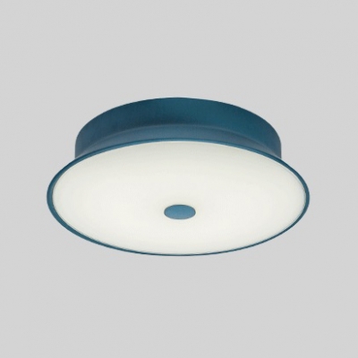 Metallic Tapered LED Flush Mount Modernism Macaron Sitting Room Ceiling Fixture in Blue/Green