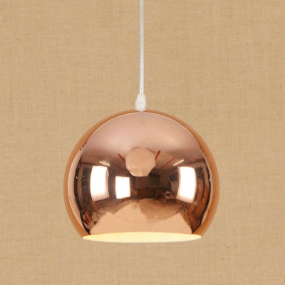 Rose Gold Hall Round Pendant Light Modern Length Adjustable Steel Decorative Ceiling Light