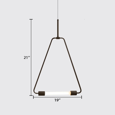 Triangle LED Pendant Lights Post Modern Metal Single Light Pendant Lamp Fixture in Black/Gold