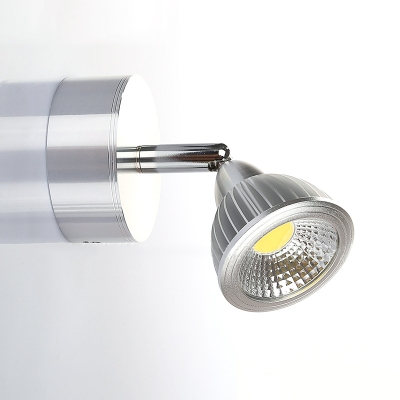 Arm Adjustable Wall Mount Fixture Modernism Plastic Single Head Spotlight in Silver for Office