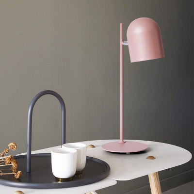 Colorful Simple Cup Table Lamp Metal Desk Light in Blue/Pink/Yellow for Study Room