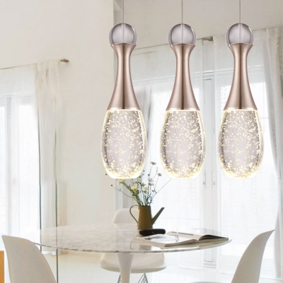Crystal Teardrop Pendant Lamp Contemporary Single Light Hanging Light for Bedroom