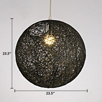 Globe Shade Hanging Light Contemporary Hand Made Accent Pendant Lamp for Living Room