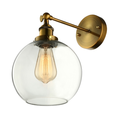 Globe Shade LED Mini Wall Light Sconce with Clear Glass