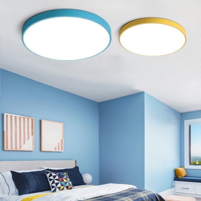 Ultra Thin LED Flush Mount Macaron Blue/Gray/White Acrylic Ceiling Light for Living Room