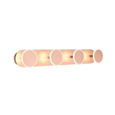 2/3/4 Lights Disc Vanity Light Post Modern Acrylic Makeup Mirror Light in Rose Gold for Bedroom
