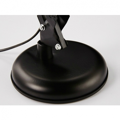Adjustable Arm Desk Light Modern Simple Metal 1 Light Desk Lamp in Black for Study Room