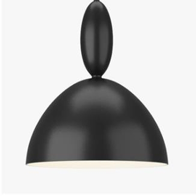 Matte Black Funnel LED Suspension Light Post Modern Designers Metal Single Bulb Pendant Fixture