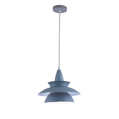 Modern Fashion Geometric Pendant Light Metal Accent Drop Light in Gray for Living Room