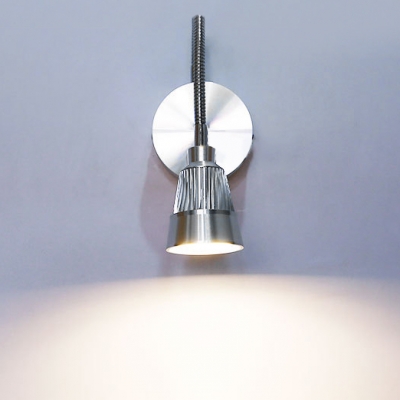 Modernism Swing Arm Reading Lamp Metallic Single Light LED Sconce Lighting in Chrome